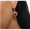 Image 3 : 14KT Yellow Gold 5.76ctw Ruby and Diamond Earrings