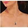 Image 2 : 14KT White Gold 2.26ct Emerald and Diamond Pendant With Chain