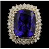 Image 4 : 14KT Yellow Gold 21.70ct GIA Cert Tanzanite and Diamond Ring
