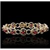 Image 5 : 14KT Yellow Gold 6.24ctw Ruby and Diamond Bracelet