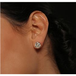 14KT White Gold 4.37ctw Diamond Stud Earrings