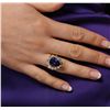 Image 2 : 14KT Yellow Gold 8.37ct GIA Certified Tanzanite and Diamond Ring