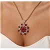Image 2 : 14KT Yellow Gold 34.26ctw Ruby & Diamond Pendant with Chain