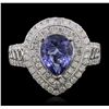 Image 5 : 14KT White Gold 1.56ct Tanzanite and Diamond Ring