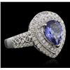 Image 6 : 14KT White Gold 1.56ct Tanzanite and Diamond Ring