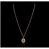 Image 5 : 14KT Yellow Gold 3.11ctw Opal and Diamond Necklace and Earrings