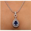 Image 3 : 14KT White Gold GIA Certified 8.63ct Tanzanite and Diamond Pendant With Chain
