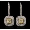 Image 4 : 18KT Two-Tone Gold 5.81ctw Diamond Earrings