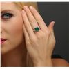 Image 1 : 14KT White Gold 3.81ct Emerald and Diamond Ring