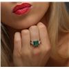 Image 2 : 14KT White Gold 3.81ct Emerald and Diamond Ring