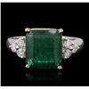 Image 4 : 14KT White Gold 3.81ct Emerald and Diamond Ring