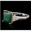Image 5 : 14KT White Gold 3.81ct Emerald and Diamond Ring