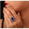 Image 3 : 14KT White Gold GIA Certified 13.39ct Tanzanite and Diamond Ring