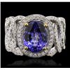 Image 4 : 14KT Two-Tone Gold 3.59ct Tanzanite and Diamond Ring
