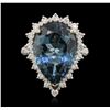 Image 4 : 14KT White Gold 13.02ct Topaz and Diamond Ring
