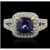 Image 4 : 14KT Two-Tone Gold 2.36ct Tanzanite and Diamond Ring