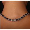 Image 4 : 14KT White Gold 49.92ctw Sapphire and Diamond Necklace