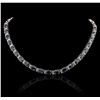Image 5 : 14KT White Gold 49.92ctw Sapphire and Diamond Necklace