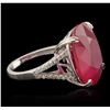 Image 4 : 14KT White Gold 18.92ct Ruby and Diamond Ring