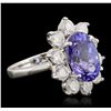 Image 5 : 14KT White Gold 4.89ct Tanzanite and Diamond Ring