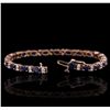 Image 8 : 14KT Rose Gold 7.14ctw Sapphire and Diamond Bracelet