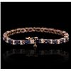Image 9 : 14KT Rose Gold 7.14ctw Sapphire and Diamond Bracelet
