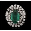 Image 4 : 14KT White Gold 3.16ct Emerald and Diamond Ring