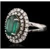 Image 5 : 14KT White Gold 3.16ct Emerald and Diamond Ring