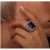 Image 2 : 14KT Two-Tone 11.31ct Amethyst and Diamond Ring