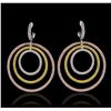 Image 4 : 18KT Three-Tone Gold 9.11ctw Diamond Earrings