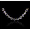Image 3 : 14KT Yellow Gold 39.20ctw Tanzanite and Diamond Necklace