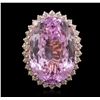 Image 4 : 14KT Rose Gold 45.02ct GIA Certified Kunzite and Diamond Ring