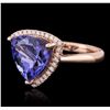 Image 5 : 14KT Rose Gold 6.28ct Tanzanite and Diamond Ring