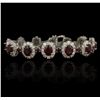Image 4 : 14KT White Gold 20.28ctw Ruby and Diamond Bracelet