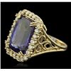 Image 5 : 14KT Yellow Gold 16.95ct GIA Cert Tanzanite and Diamond Ring