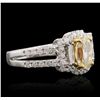 Image 5 : 18KT Two-Tone 2.03ctw Oval Cut Diamond Ring