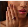 Image 3 : 14KT Rose Gold 6.96ct Ruby and Diamond Ring