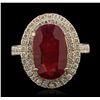 Image 4 : 14KT Yellow Gold 5.70ct Ruby and Diamond Ring