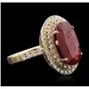 Image 5 : 14KT Yellow Gold 5.70ct Ruby and Diamond Ring