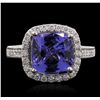 Image 4 : 14KT White Gold 4.56ct Tanzanite and Diamond Ring