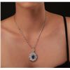 Image 1 : 14KT White Gold 4.80ct Tanzanite and Diamond Pendant With Chain