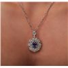 Image 2 : 14KT White Gold 4.80ct Tanzanite and Diamond Pendant With Chain