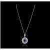 Image 5 : 14KT White Gold 4.80ct Tanzanite and Diamond Pendant With Chain