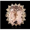 Image 3 : 14KT Rose Gold 8.33ct Morganite and Diamond Ring