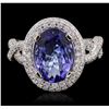 Image 4 : 18KT White Gold 2.79ct Tanzanite and Diamond Ring