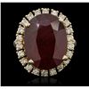 Image 4 : 14KT Yellow Gold 18.68ct Ruby and Diamond Ring