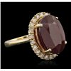 Image 5 : 14KT Yellow Gold 18.68ct Ruby and Diamond Ring