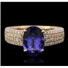 Image 4 : 14KT Yellow Gold 2.06ct Tanzanite and Diamond Ring