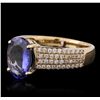 Image 5 : 14KT Yellow Gold 2.06ct Tanzanite and Diamond Ring