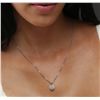 Image 3 : 14KT White Gold 0.92ctw Diamond Pendant With Chain